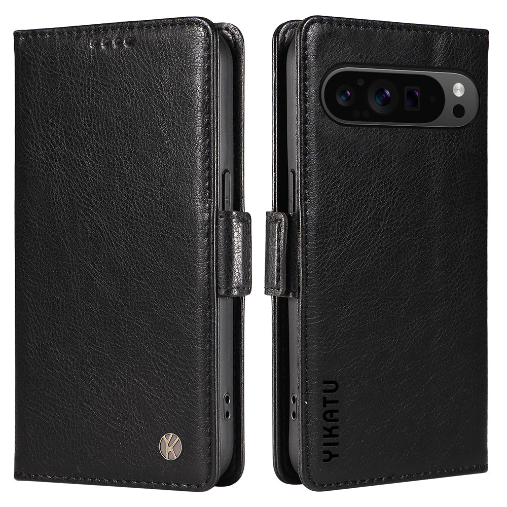 YIKATU YK-007 For Google Pixel 9 Pro Case Litchi Texture PU Leather Wallet Phone Cover YIKATU YK-007 For Google Pixel 9 Pro Case Litchi Texture PU Leather Wallet Phone Cover